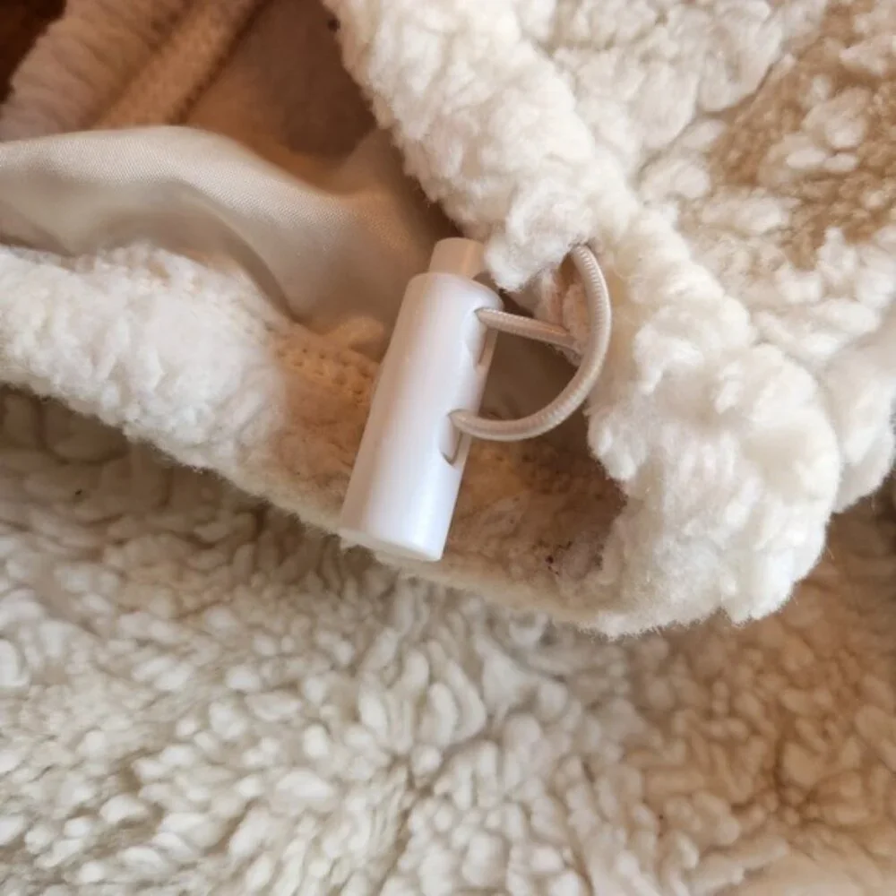 Coastline Fashion For Canada Cream Sherpa Fleece Full Zip Jacket Mock Neck Cream